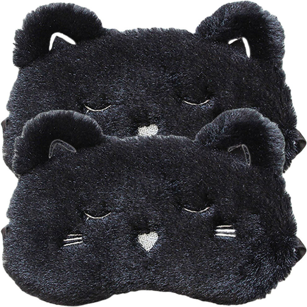 Inoomp 2Pcs Plush Blackout Sleep Mask For Boys Girls And Adults Eye Covers
