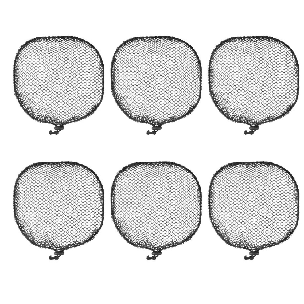 Inoomp Unisex Black Sturdy Elastic Wig Caps Breathable Mesh For Comfort 6Pcs