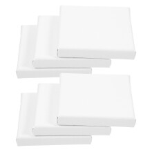 6pcs Mini Canvas Bulk For Present Giving White Wood Cotton