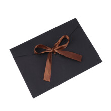 10Pcs Creative Bow Black Envelopes for Cards Classic Ribbon Tie Design