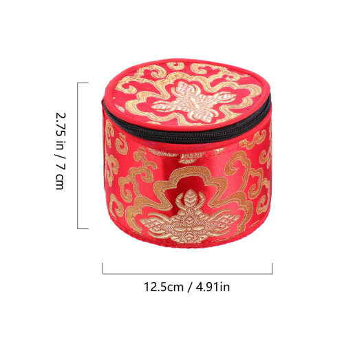 Raindrops Singing Bowls Storage Bag Red Cloth 1pack 1