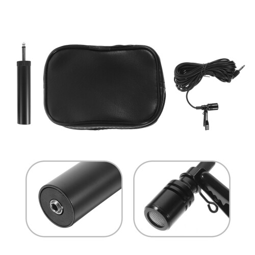 1 Set Black Lavalier Microphone With Clipping For Performance 1