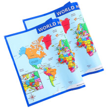 Unbranded 2 Pcs Kids Room Wall Decals World Map Map 50.00x35.00x0.01cm