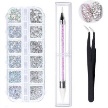 Kit di strass per nail art, cristalli AB per unghie - 6 misure - Decorazione unghie