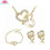 Set di gioielli - Donna - Oro - Cuori - Cristalli - Chic 1