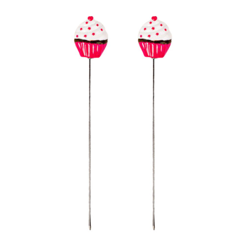 2Pcs Durable Rosy Cake Tester Stainless Steel Baking Tool for Cupcakes