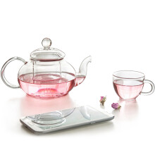 6 Pcs Glass Teapot Cup Set with Tealight Warmer Stovetop Kettle