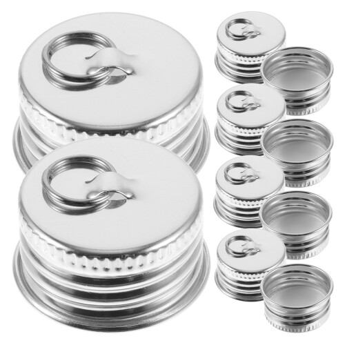 Canning Lids Regular Aluminum Screw Caps Silver 12pcs