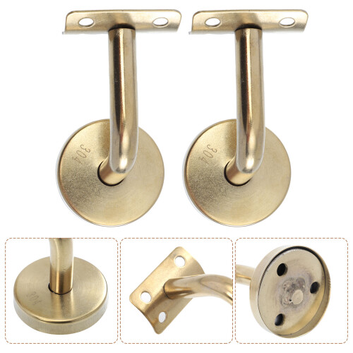 2 Pcs Staircase Handrail Bracket Support Brackets For Indoor Stairs 2