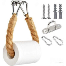 Porte-essuie-tout vintage en corde de chanvre - Accessoires de salle de bain