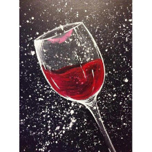 Diamond Painting Full Drill Red Wine Glass And Pink Lip Print Diy Diamond Embroidery Art Painting Wall Home Decor  12X16 inch