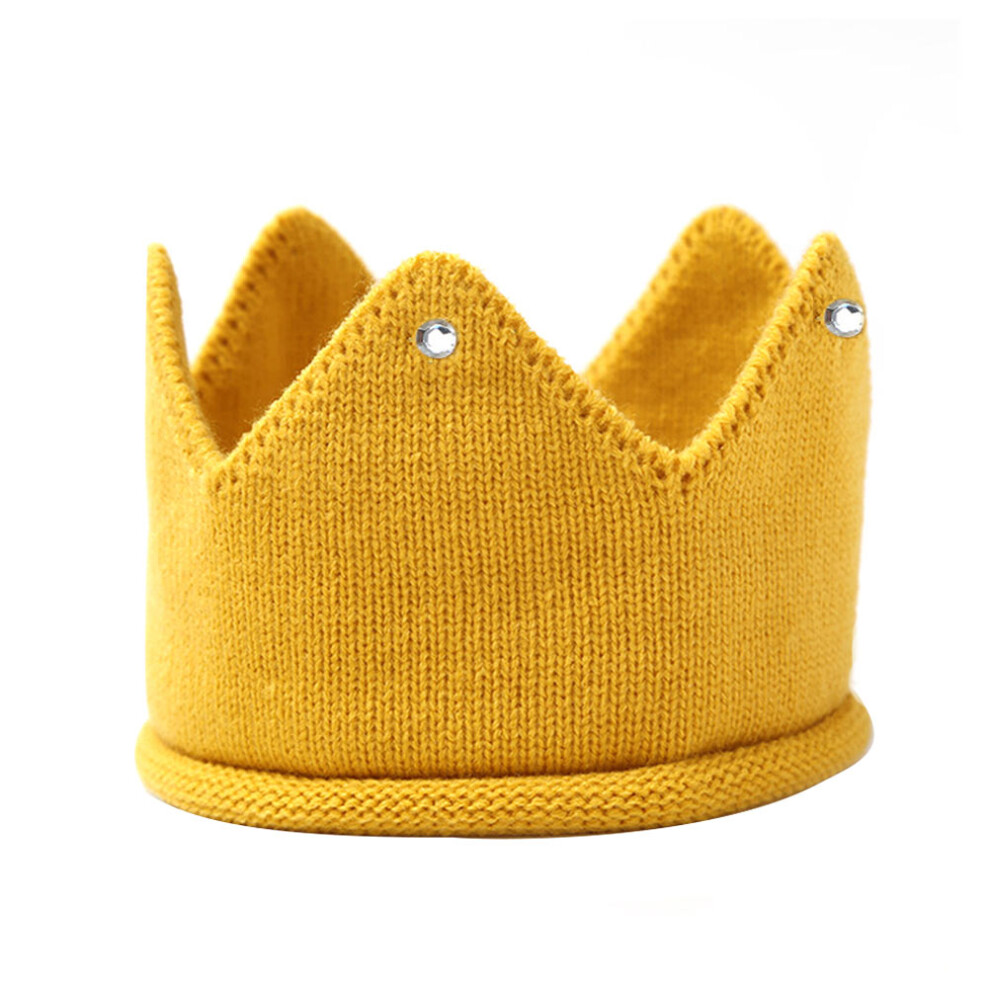 Iplusmile Newborn Crown Knitted Hat Yellow Acrylic Fabric 1Set