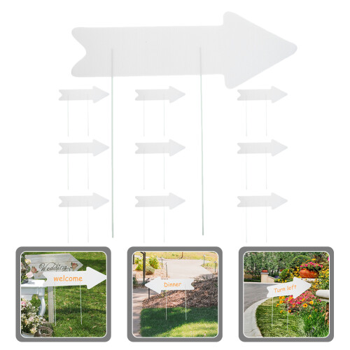 10 Pcs This Way Stake Sign Outdoor Decor Convenient 1