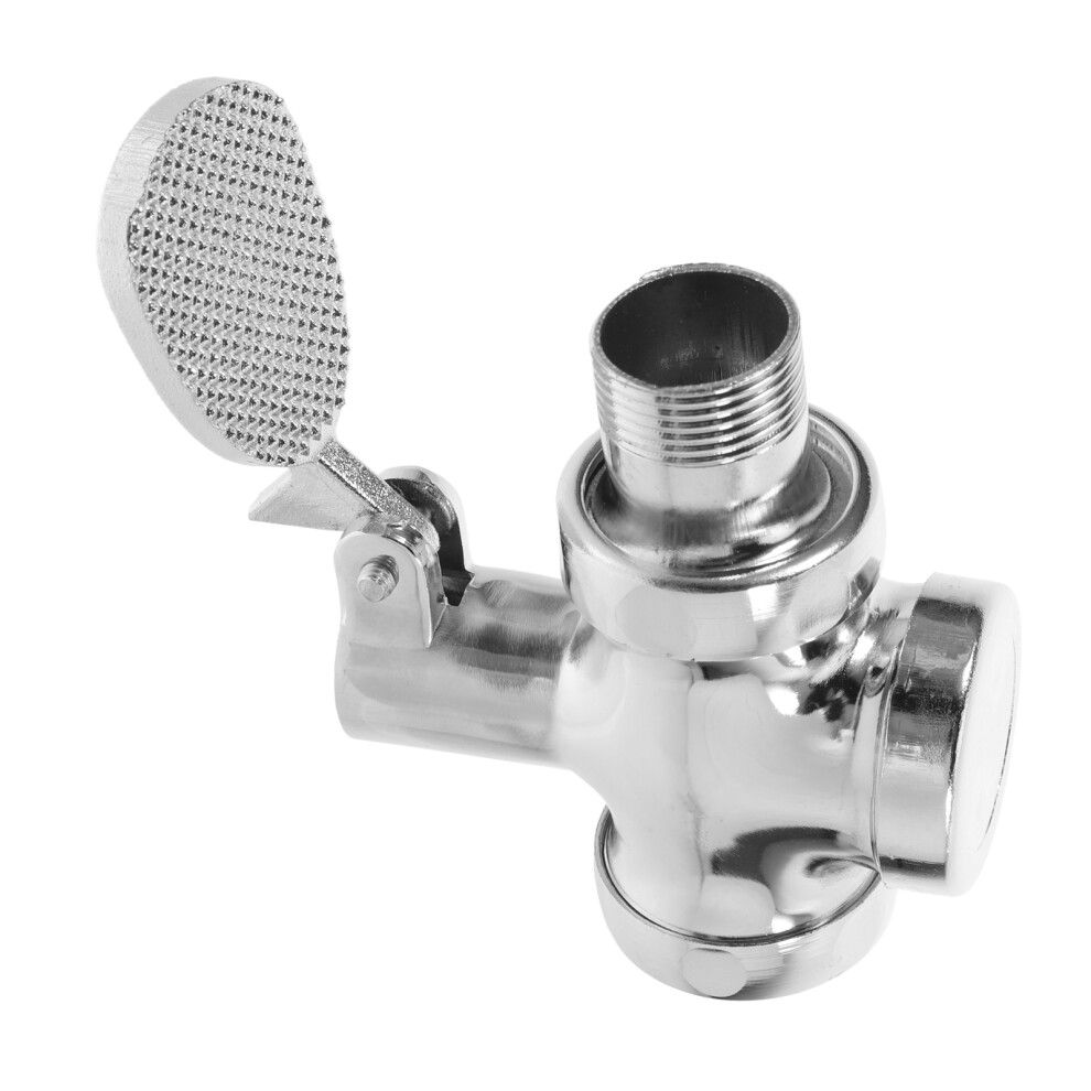 Bathroom Foot Pedal Valve Foot Pedal Flush Valve Silver 1Set 3162458315604