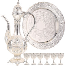 Square Wine Pot Set Zinc Alloy 1 Set 9.65x9.65x0.39in