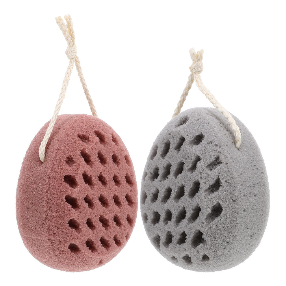 Aboofan Gray Sponge Bath Supplies Exfoliating Loofah Sponges 2 Pcs