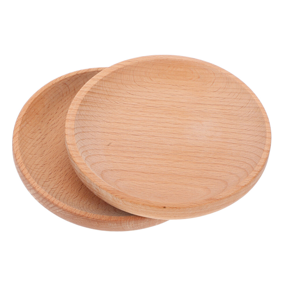 2 Pcs Appetizer Wooden Dessert Plate Glass Dinner-image-OPC-PK8DSPG-NEW