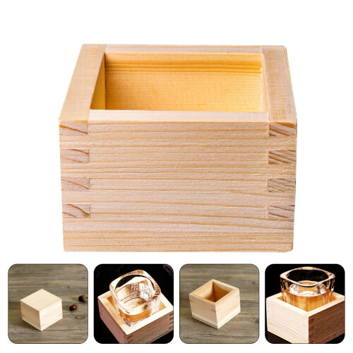 1pc Sake Cup Holder Polished Wood Traditional Design 1