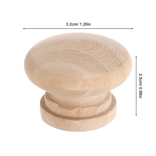 12Pcs Wood Material Drawer Knobs Stylish Khaki Handles for Cabinets 1