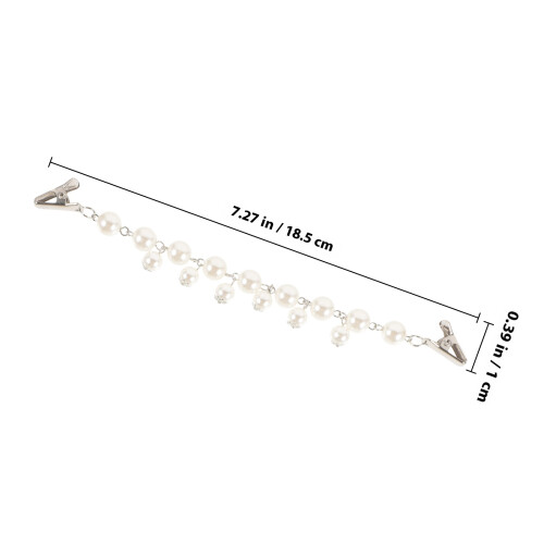 Men Clips Beige Alloy 4pcs 7.3x0.4x0.4in 1