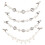 Men Clips Beige Alloy 4pcs 7.3x0.4x0.4in 4