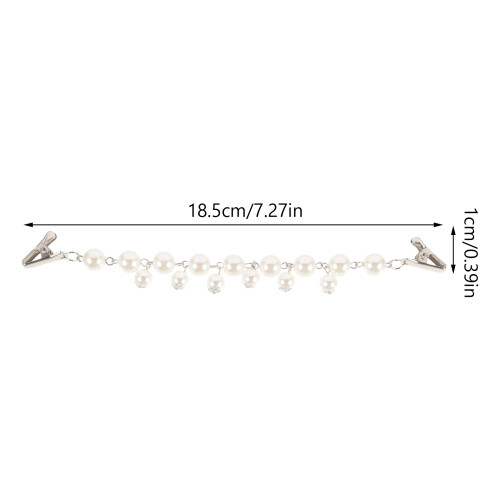 Men Clips Beige Alloy 4pcs 7.3x0.4x0.4in 2
