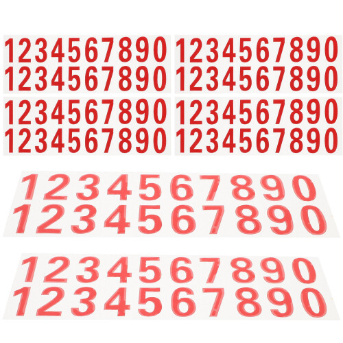 Reflective Self Adhesive Mailbox Numbers 6 Sheets Red Pet 2