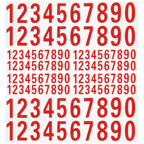 Reflective Self Adhesive Mailbox Numbers 6 Sheets Red Pet 1