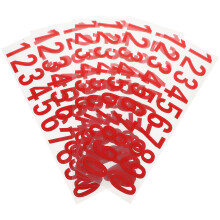 Reflective Self Adhesive Mailbox Numbers 6 Sheets Red Pet
