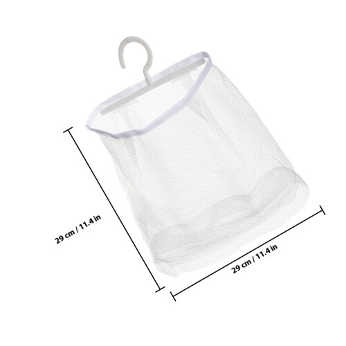 Hanging Mesh Bag White 2pcs 11.4x11.4x0.4in Polyester 1