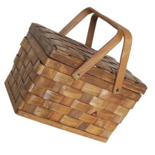 Grocery Basket Coffee Wood 1set