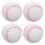 Indoor Baseballs Training Balls White 4pcs 4