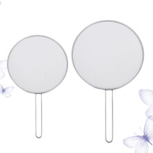 2pcs stainless steel sieve cover for pot lid, 25cm + 33cm silver