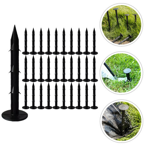 100pcs Plastic Ground Pegs Black Pp For Landscaping Projects 1