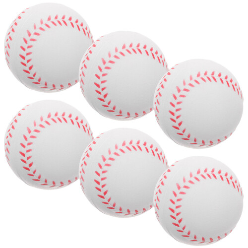 Baseball Training Equipment Pu Foam Baseballs White 6pcs