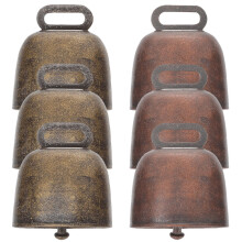 6pcs Cow Bells With Smooth Surface For Diy Crafting And Farm Use