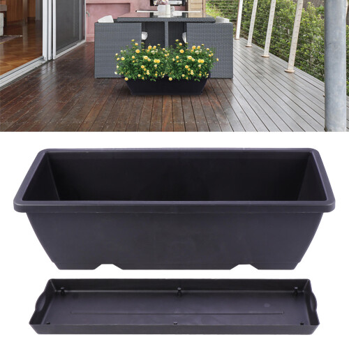 Raindrops Planter Box Black Rectangular 1pack For Living Room Display 2