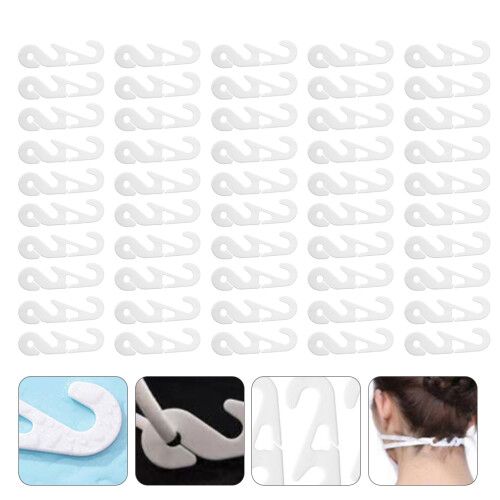 50St Mask Hook Wit Plastic Verstelbare Maskerkoord Accessoires 1