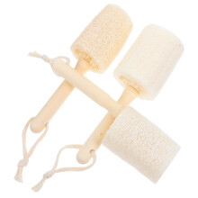 3 Stuks Flessenborstels Met 18,5 Cm Handgreep En Luffa