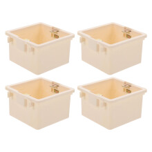 4Pcs White Plastic Electric Mounting Boxes Flame Retardant Wall Socket