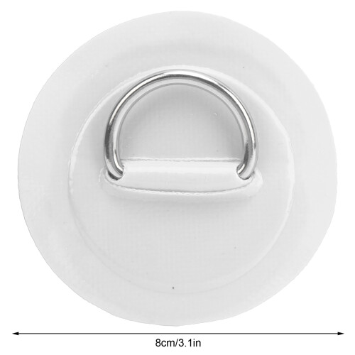 2 pièces de patch à anneau en D, 8 cm, blanc, pour bateau gonflable 2