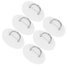 6 Stück aufblasbares Boot Kajak D-Ring Pad, Nylon PVC, Weiß, 8cm