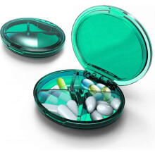 2-Pack Travel Pill Case, Small Pill Case, Visible Clear Lid Pill Case, Travel Pill Case with 4 Compartments, Vitamin Waterproof Pill Case, Fish Oil, M