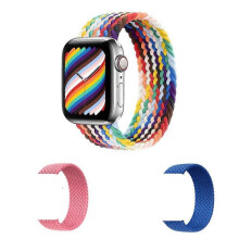 3 Pack Braided Strap Compatible with Apple Watch Band 38mm 40mm 41mm ,Elastic Adjustable Nylon Sport Replacement Wristbands for iWatch Series 7 6 5 4