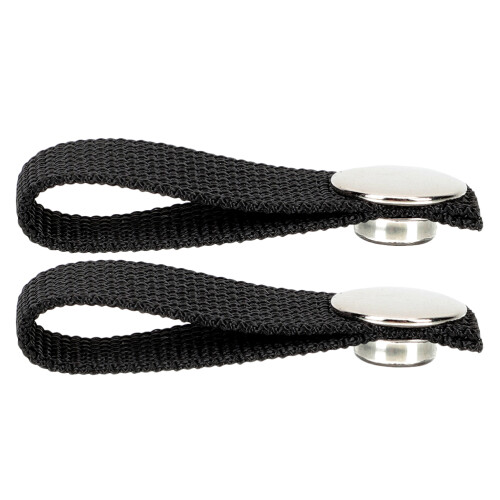 Hockey Straps Black Polyester Single Snap Design 2pcs