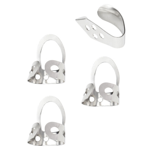 Thumb Finger Guitar Picks Metal Silver 1 Set