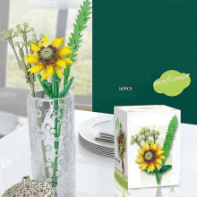 167 Particles (Sunflower) Lego The Orchid Plants with Artificial Flowers for Home Decor, Adult Crafts, Botanical Collection, Mother's Day Gift
