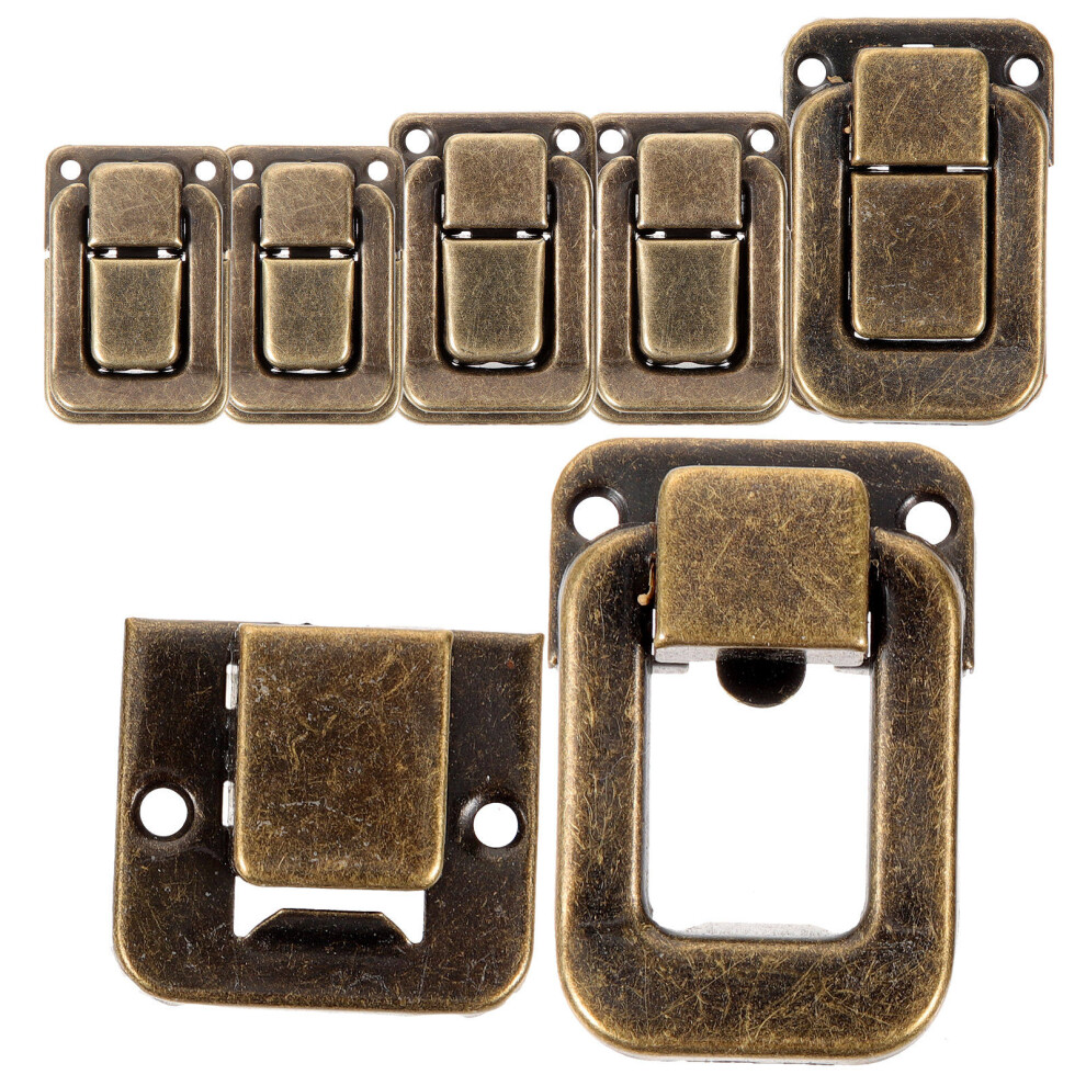 6 Pcs Bag Buckle Lock Hasp Staple Clasps Metal Fastener Small Latch 3162805746846