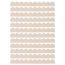 12Pcs Wooden Scalloped Edge Moulding Beige Unfinished Decorative Trim