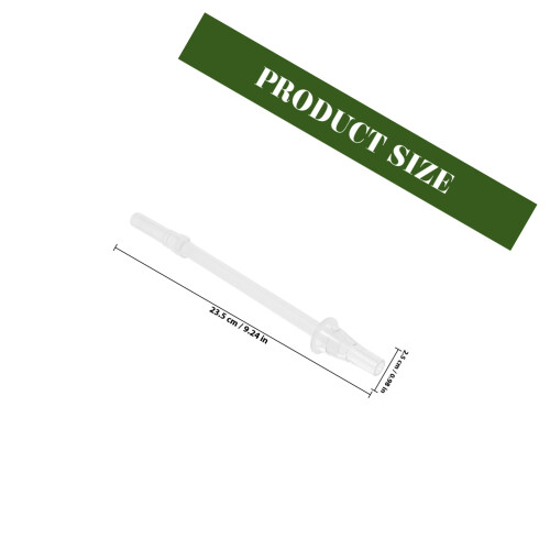 Thick Silicone Straws Transparent Reusable 1set 9.3in 1